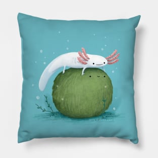 Axolotl on a Mossball Pillow