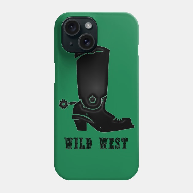 Western Era - Wild West Cowboy Boots 3 Phone Case by The Black Panther