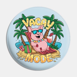 Aloha Hawaiian Pig Vacay Mode Pin