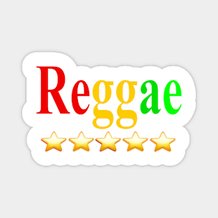 Reggae fan Jamaica five star rating Rasta colors Jamaican Reggae Music lover Magnet