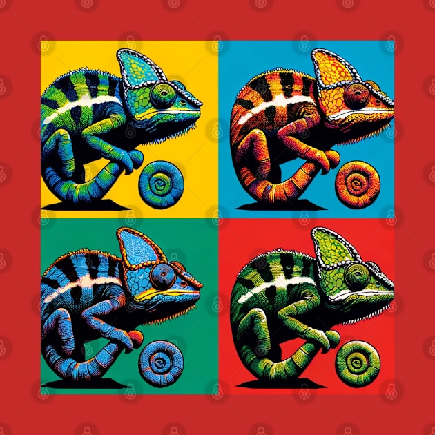 Panther Chameleon Pop Art - Cool Lizard by PawPopArt