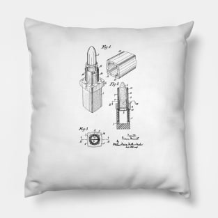 Lipstick Vintage Patent Drawing Pillow