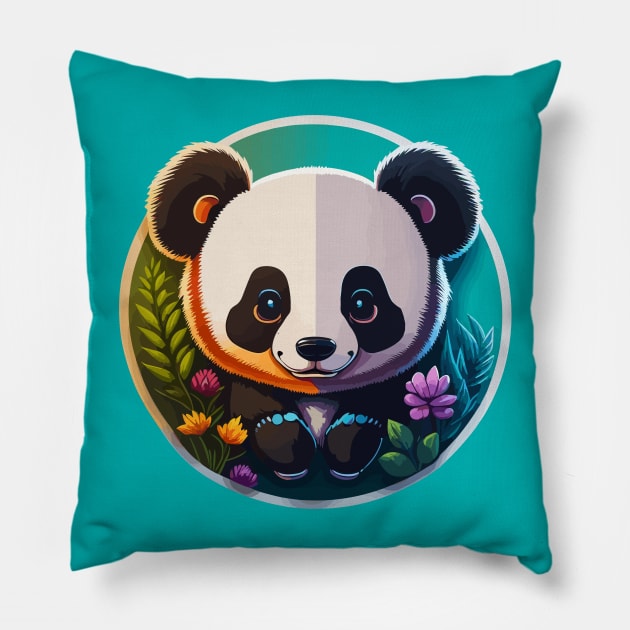 Panda Portrait Pillow by SpriteGuy95