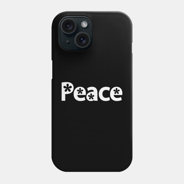 Peace typographic logo design Phone Case by BL4CK&WH1TE 