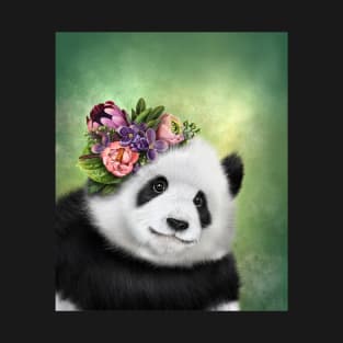 Pretty Flowery Panda T-Shirt