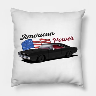 Black Charger 1969 Pillow
