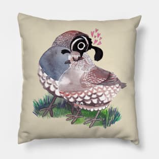 California Quail Couple Pillow