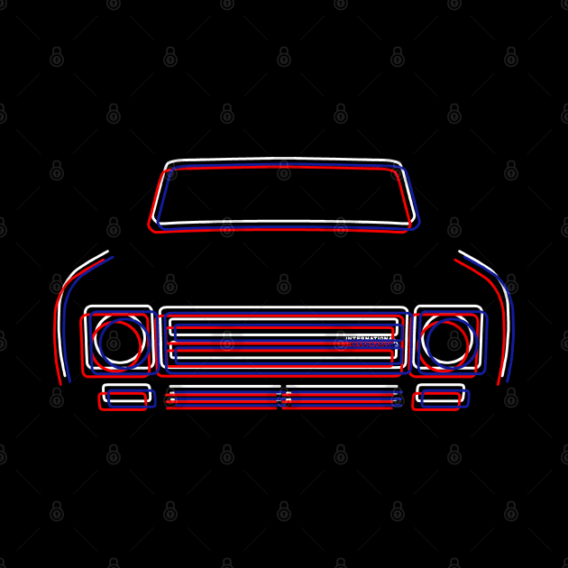 IH Scout II 4x4 truck 1979 outline graphic (red, white and blue) by soitwouldseem