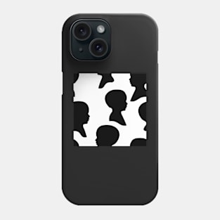 Little Boy Silhouette - Black on White Background Phone Case