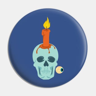 Halloween Candle skull Pin