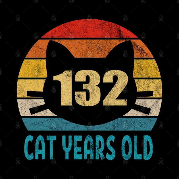 132 Cat Years Old Retro Style 29th Birthday Gift Cat Lovers by Blink_Imprints10