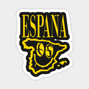 Grunge Spain Spanish Eyes Smiling Face Yellow Magnet