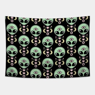 Kawaii Alien Pattern Tapestry