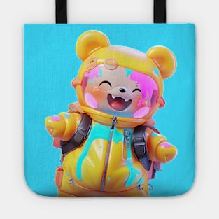 AKBLM - HAPPY KUMA LOVES PAINTBALL ペイントボール | HAPPY KAWAII 3D ANIME KUMA MASCOT Tote