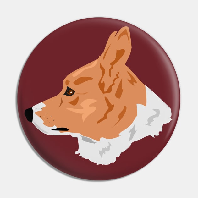 Corgi Vector Portrait Pin by TaliDe