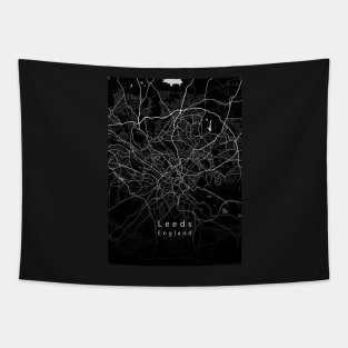 Leeds England City Map dark Tapestry