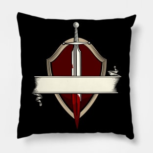 Sword Banner Coat Of Arms Medieval Sword Fight Pillow