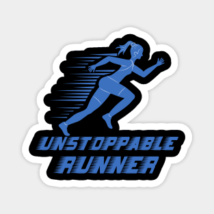 unstoppable runner girl Magnet