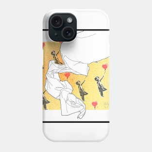 Banksy Girl With Balloon Circle Design Phone Case