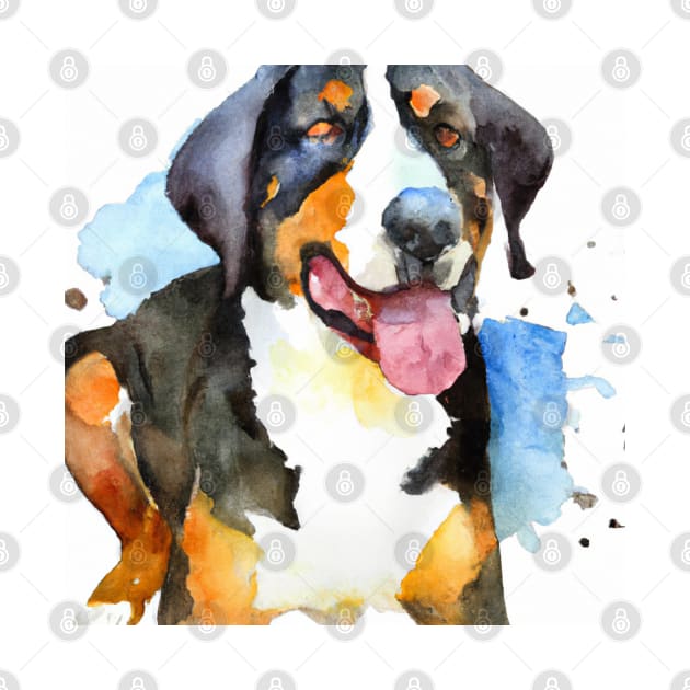 Watercolor Greater Swiss Mountain Dog - Dog Lovers by Edd Paint Something