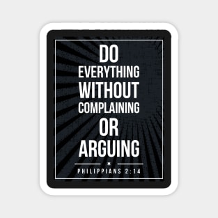 Philippians 2:14 Subway style (white text on black) Magnet