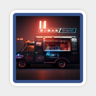 Cyberpunk Tokyo Ramen Food Truck Magnet