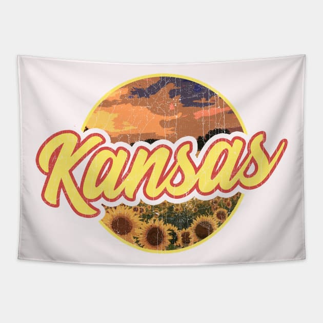 Vintage Kansas  70s Style Tapestry by savariya