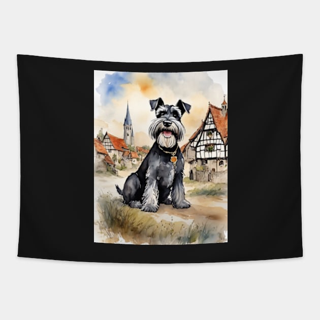 Schnauzer Dog Tapestry by ArtShare