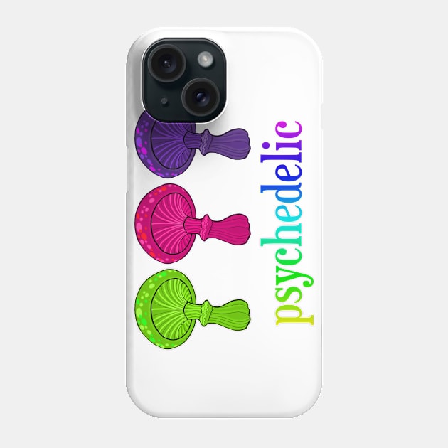 Three Psychedelic Mushrooms New School Art Phone Case by ckandrus