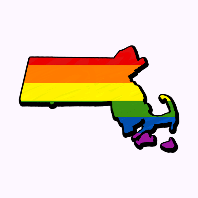 Rainbow Massachusetts Outline by Mookle