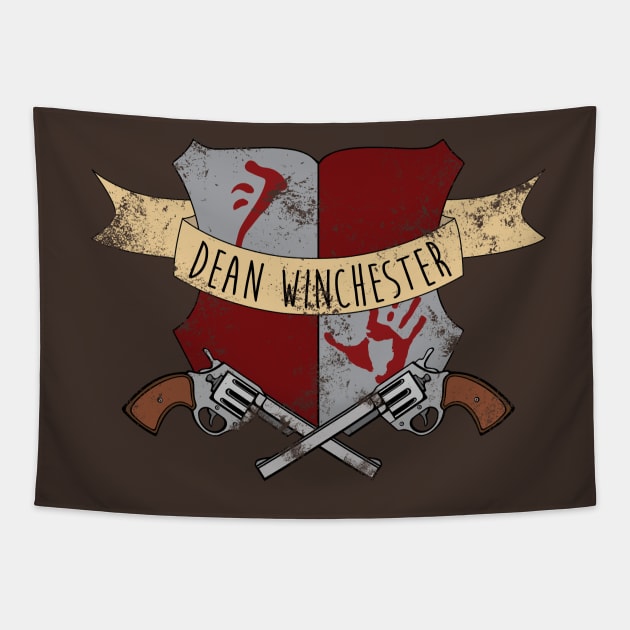 Crest of Dean Winchester Tapestry by elfpunk