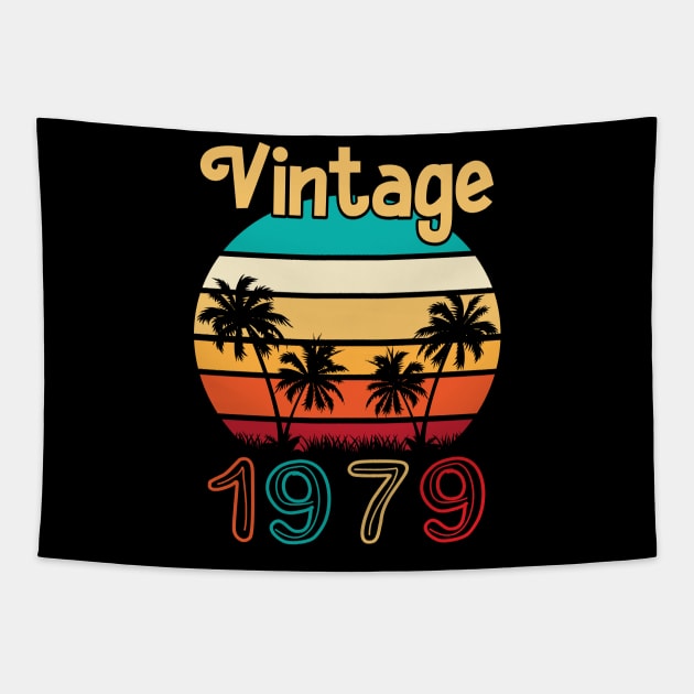 Summer Vintage 1979 Happy Birthday 41 Years Old To Me You Papa Nana Dad Mom Husband Wife Tapestry by Cowan79