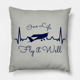 Flying Airplane Pilot Ultralight Heartbeat Design Pillow