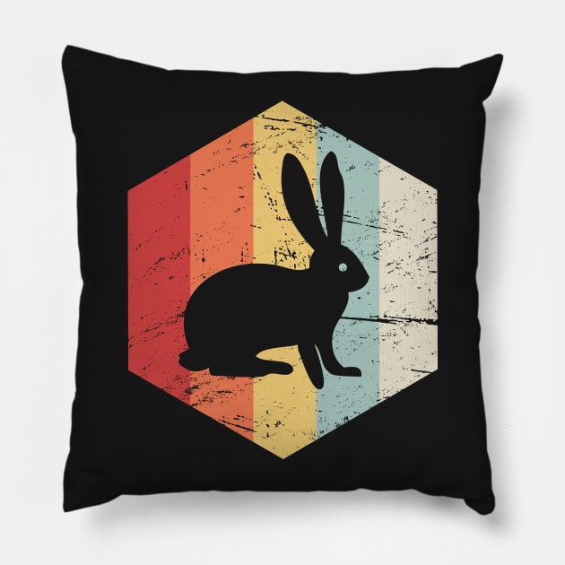 Retro 70s Rabbit Pillow by MeatMan