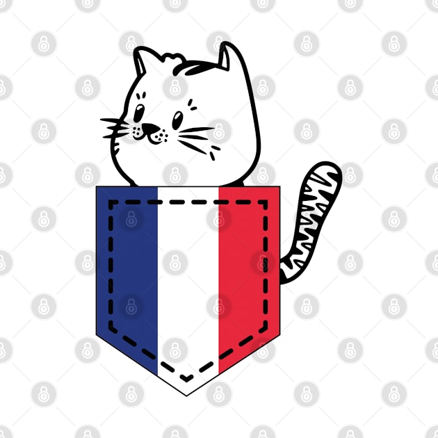 Patriotic Pocket Pussy - Cat Lover -  French Patriot by PosterpartyCo