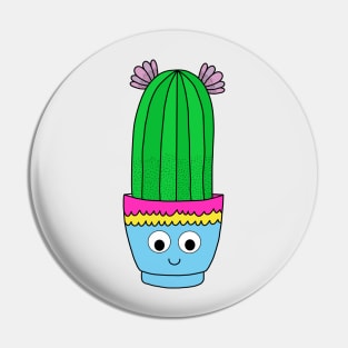 Cute Cactus Design #145: Pretty Prickly Pear Cactus In Cute Pot Pin