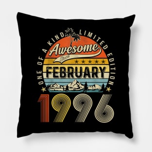 Awesome Since February 1996 Vintage 27th Birthday Pillow