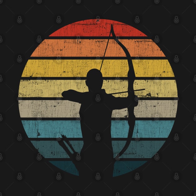 Archery Silhouette On A Distressed Retro Sunset product by theodoros20