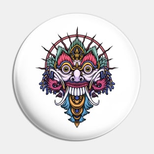 Balinese Rangda with a Simple and Colorful Style Pin