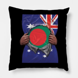 Bangladesh Flag Australian Flag Ripped Open - Gift for Bengali From Bangladesh Pillow