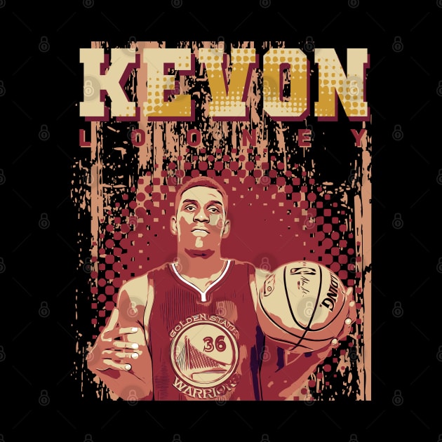 Kevon Looney | Basketball player Brown vintage style by Aloenalone