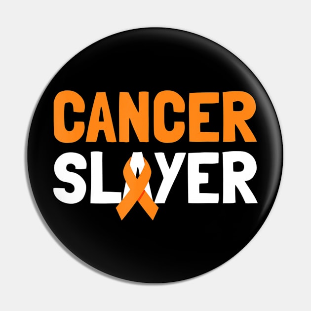 Leukemia Cancer Slayer T Shirt Brave Cancer Survivor Gift Pin by mazurprop