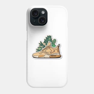 Step into Sustainability with Our Beige, Brown & Orange Leaf Sneaker Design Phone Case