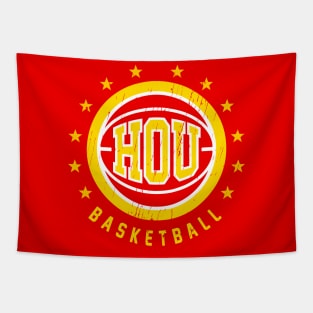 HOU Basketball Vintage Distressed Tapestry