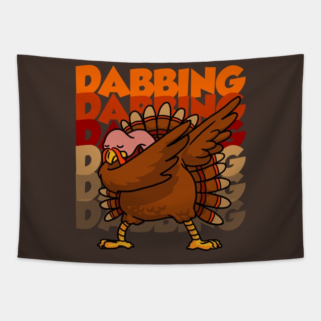 Dabbing Turkey Shirt Thanksgiving Dabbing Dabbing Y'all Tshirt Tapestry by vo_maria