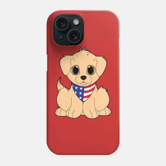 American Golden Retriever Puppy Phone Case by PenguinCornerStore