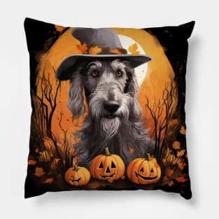 Irish Wolfhound in hat Halloween Pillow