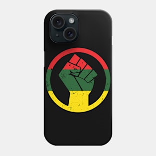 RASTA BLACK POWER FIST DISTRESSED SHIRT Phone Case