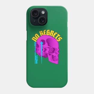 No Regrets Glitch Art Skull Phone Case