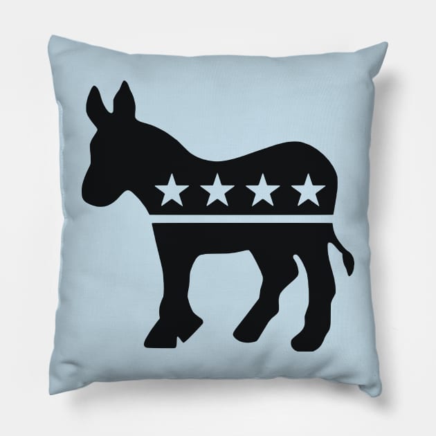 Democrat Donkey Black Pillow by mplusshift2